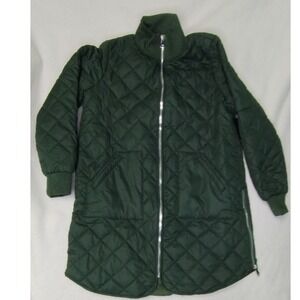 Andrew Marc Sport Quilted Coat Jacket Olive Green Zip Up Lightweight Medium